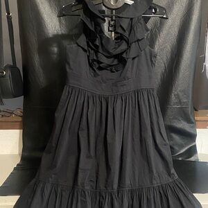 Maggy London Black Strapless Dress with Ruffles